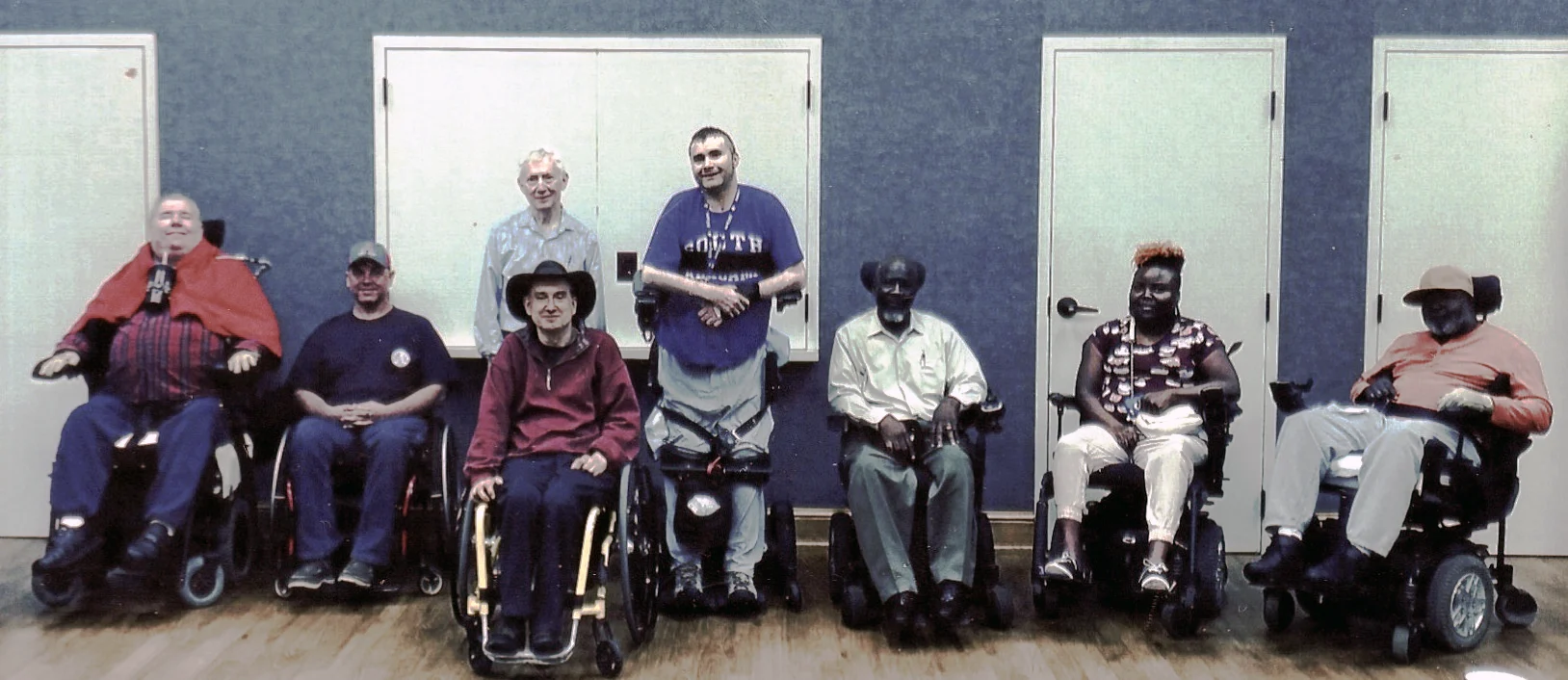 Spinal cord injury support group meeting at the Independent Living Center of Mobile, 6750 Howell’s Ferry Road, Mobile, Alabama.
