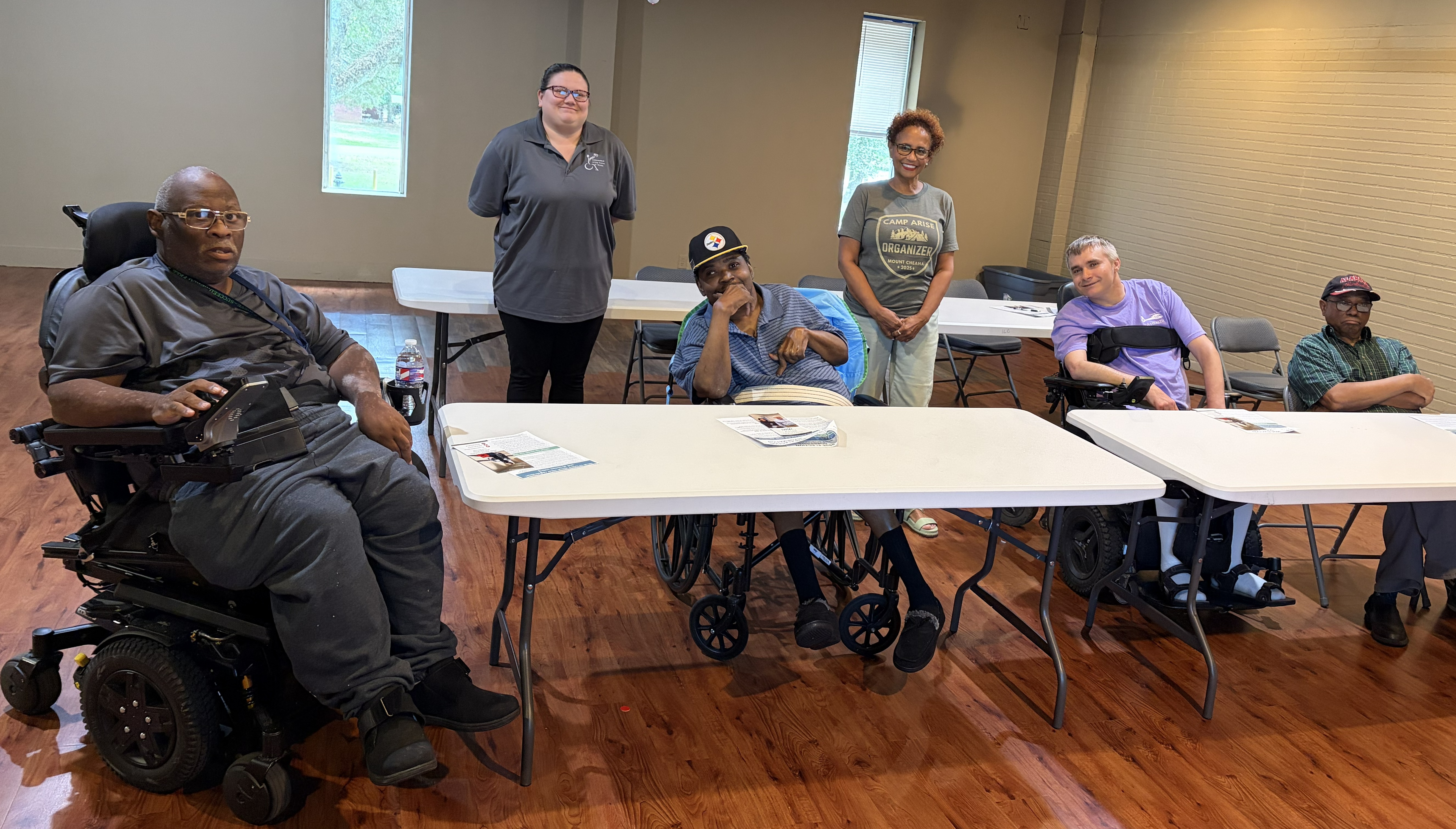 Group members at the August 12, 2026 meeting with guest speaker Bernadette Allen of Alabama Arise.