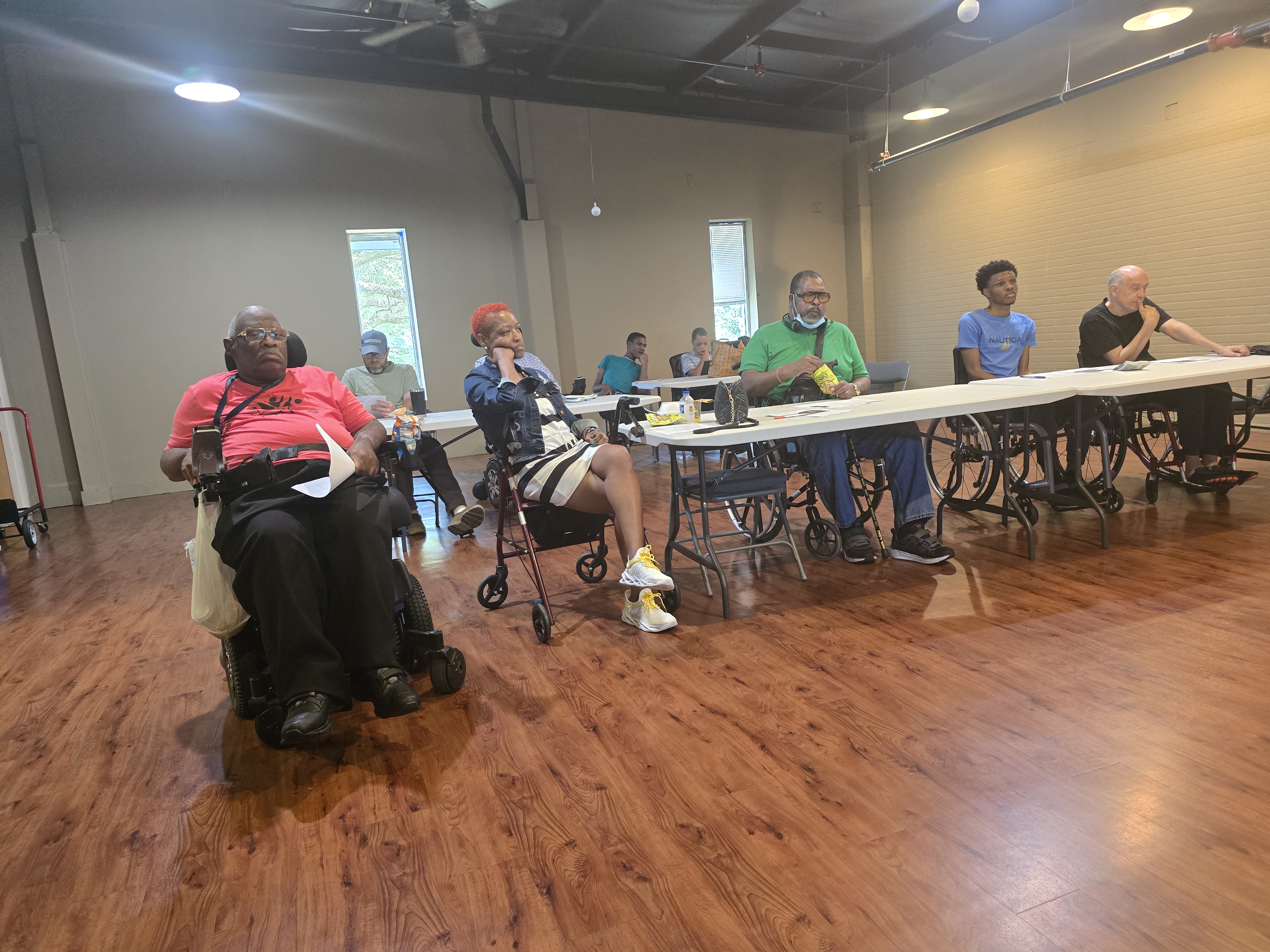 Members of the Spinal Cord Injury Support Group attending the September 2026 monthly meeting in Mobile, Alabama.