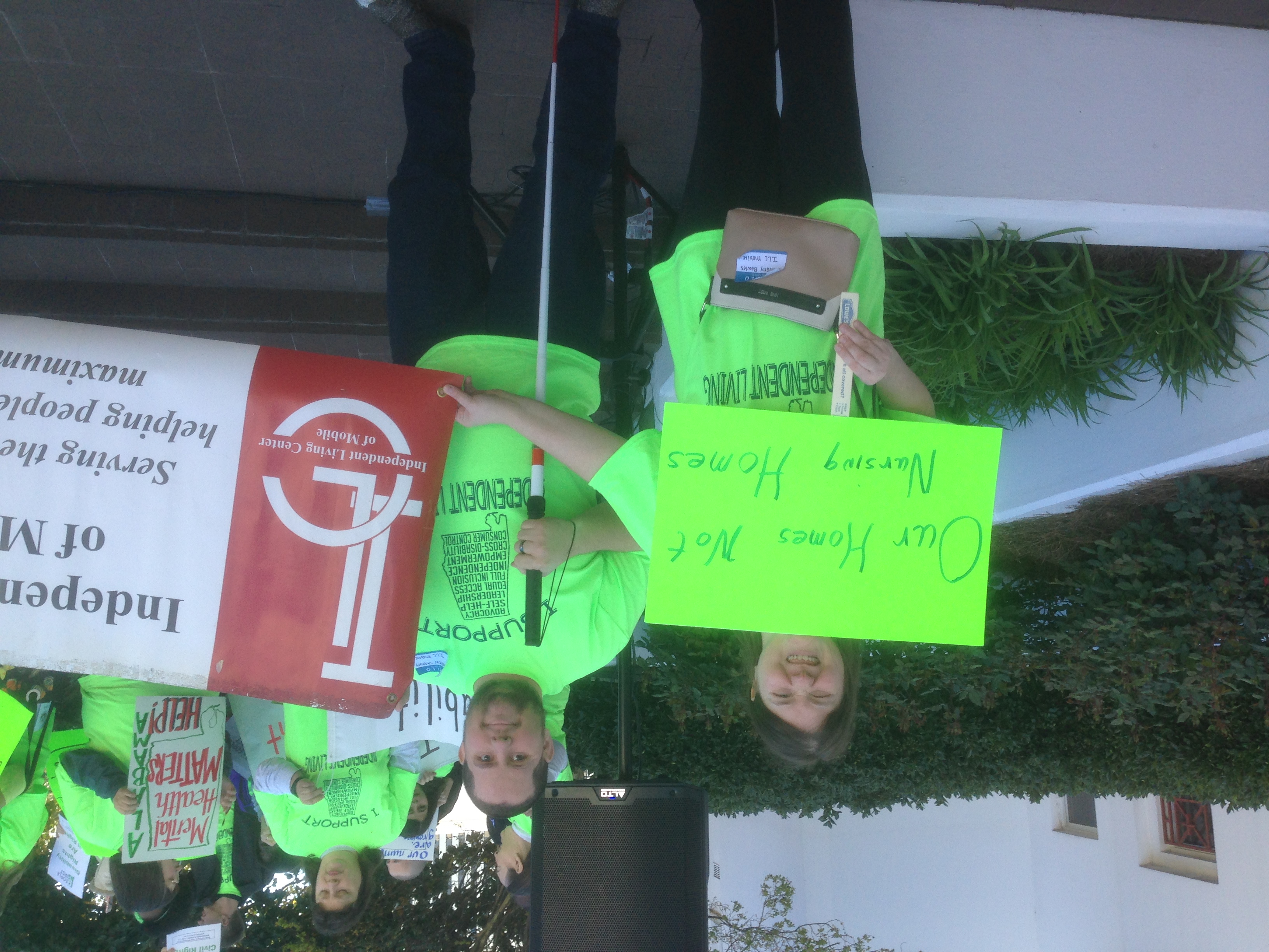 Advocates gathered with signs, 2018.