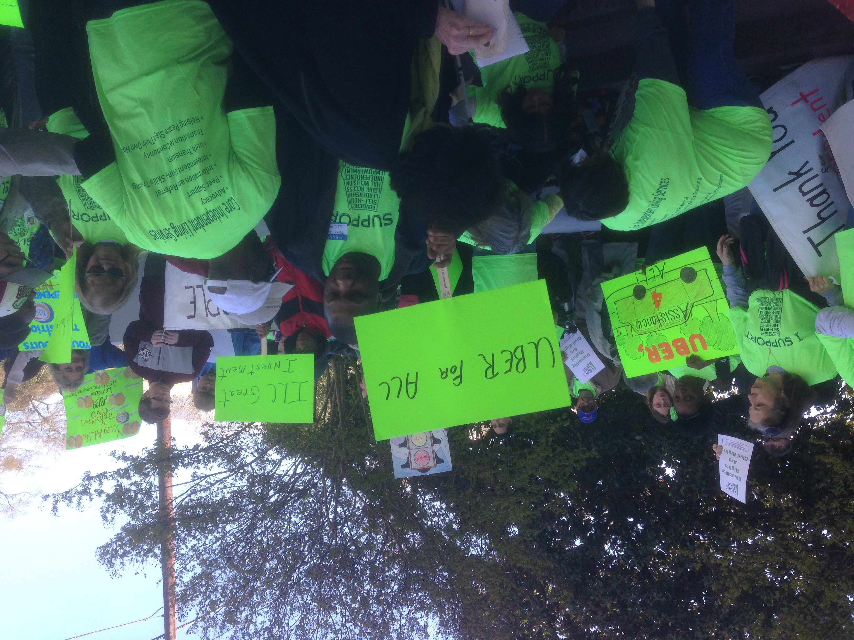 Close-up of rally signs, 2018.