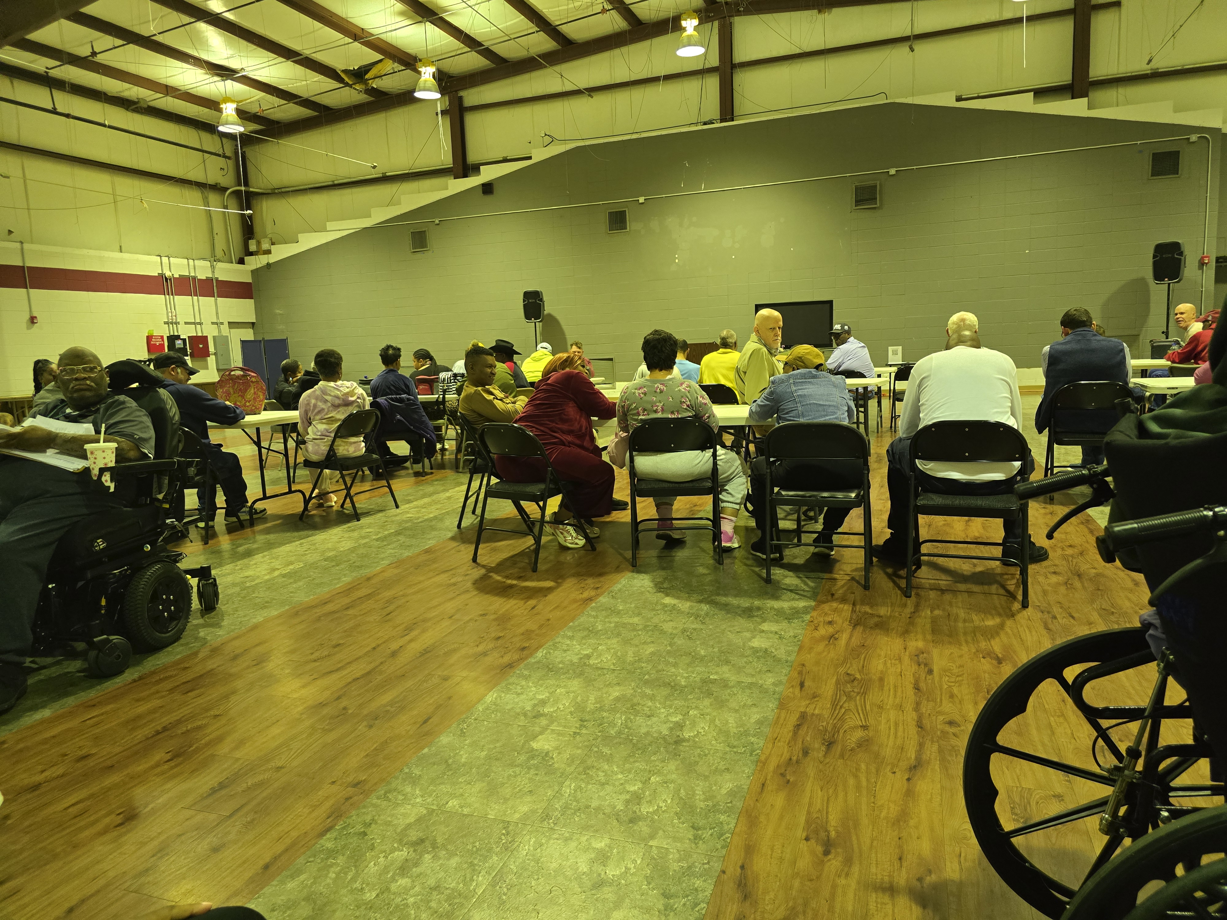 A full room and focused attention during today’s Alabama Arise visit, with community members coming together to get informed and stay engaged.