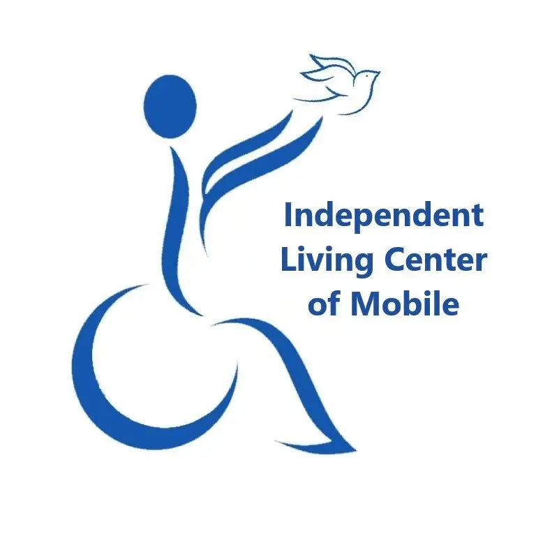 Independent Living Center of Mobile logo with wheelchair user releasing a dove
