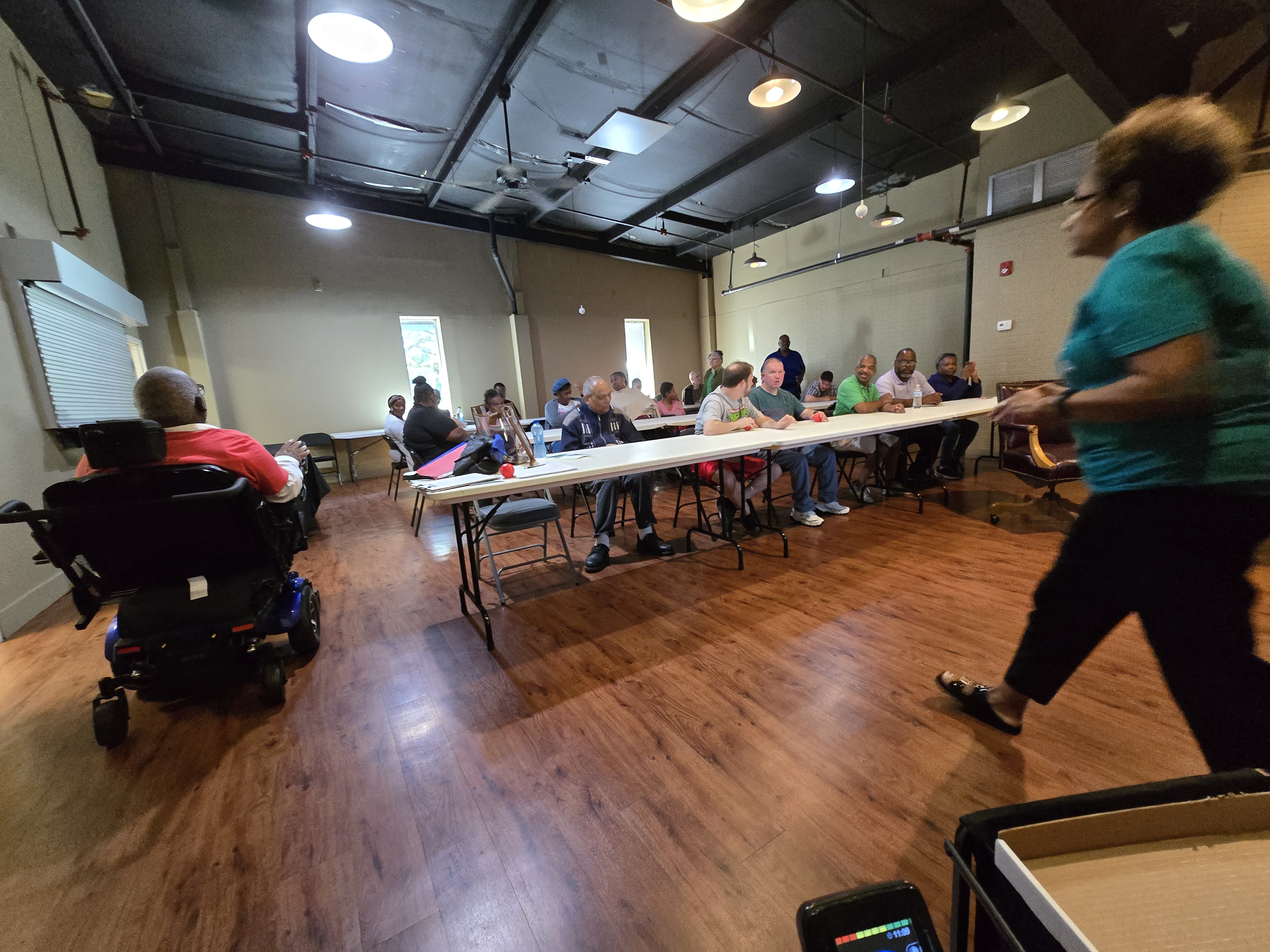 Members gather as Ms. Allen from Alabama Arise prepares to brief the group on state and federal policies that impact low-income Alabamians.